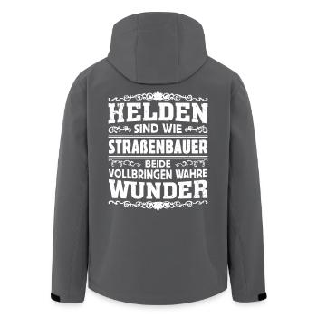 Strassenbauer - Helden - Recycelte Männer Softshell-Jacke von Stanley/Stella - Anthrazit - Hinten - AI Model Male 185 light (185cm)