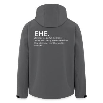 Ehe - Frauen haben immer Recht - Recycelte Männer Softshell-Jacke von Stanley/Stella - Anthrazit - Hinten - AI Model Male 185 light (185cm)