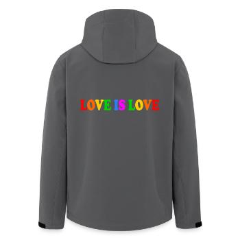 Love is love - Recycelte Männer Softshell-Jacke von Stanley/Stella - Anthrazit - Hinten - AI Model Male 185 light (185cm)
