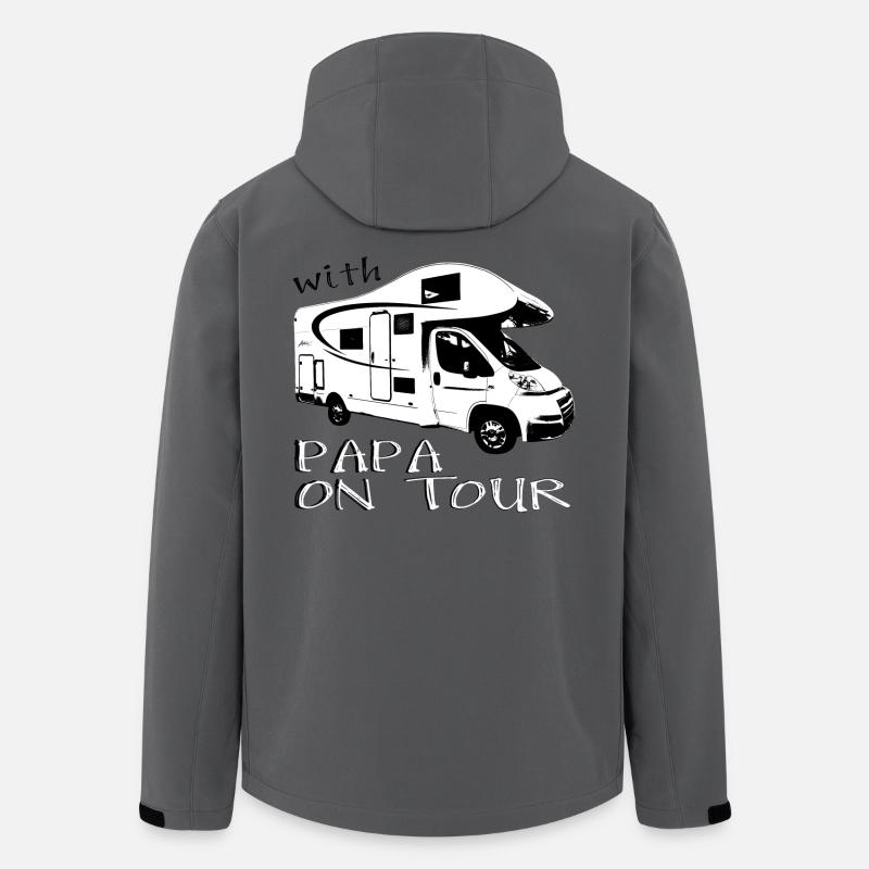 with Papa on Tour - Recycelte Männer Softshell-Jacke von Stanley/Stella - Anthrazit