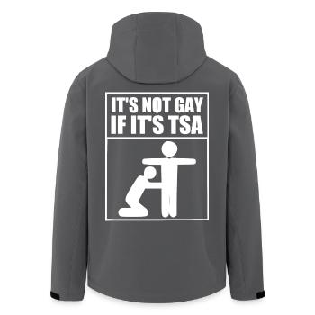 it's not gay if it's tsa - Recycelte Männer Softshell-Jacke von Stanley/Stella - Anthrazit - Hinten - AI Model Male 185 light (185cm)