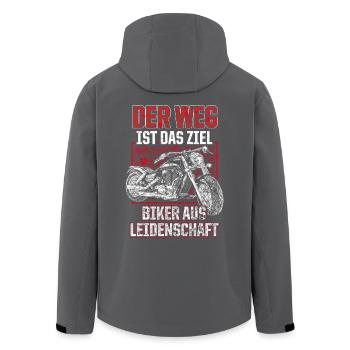 Biker aus leidenschaft - Recycelte Männer Softshell-Jacke von Stanley/Stella - Anthrazit - Hinten - AI Model Male 185 light (185cm)
