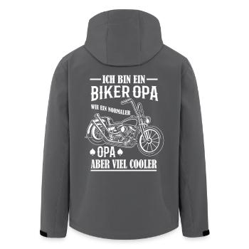 Biker Opa Motorrad Shirt Geschenk - Recycelte Männer Softshell-Jacke von Stanley/Stella - Anthrazit - Hinten - AI Model Male 185 light (185cm)