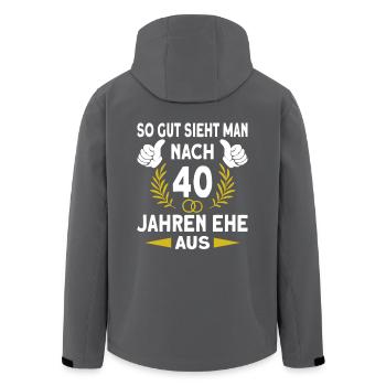 Rubinhochzeit 40 Hochzeitstag Ehemann Ehefrau - Recycelte Männer Softshell-Jacke von Stanley/Stella - Anthrazit - Hinten - AI Model Male 185 light (185cm)