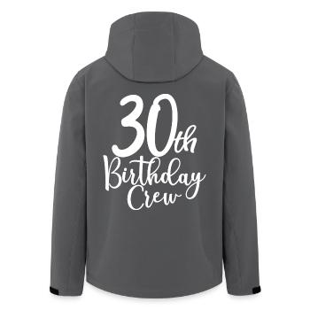 30th Birthday Crew B-day Party Squad 30 Jahre alt - Recycelte Männer Softshell-Jacke von Stanley/Stella - Anthrazit - Hinten - AI Model Male 185 light (185cm)