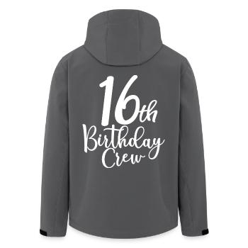 16. Geburtstag Crew B-day Party Squad 16 Jahre alt - Recycelte Männer Softshell-Jacke von Stanley/Stella - Anthrazit - Hinten - AI Model Male 185 light (185cm)