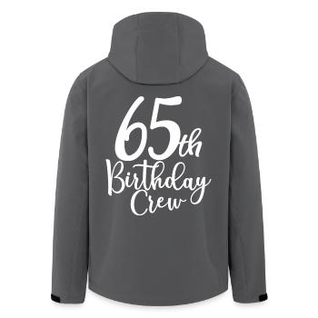 65th Birthday Crew B-day Party Squad 65 Jahre alt - Recycelte Männer Softshell-Jacke von Stanley/Stella - Anthrazit - Hinten - AI Model Male 185 light (185cm)