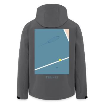 Tennis Art - Recycelte Männer Softshell-Jacke von Stanley/Stella - Anthrazit - Hinten - AI Model Male 185 light (185cm)