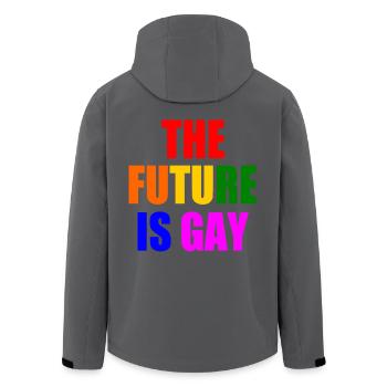 the future is gay - Recycelte Männer Softshell-Jacke von Stanley/Stella - Anthrazit - Hinten - AI Model Male 185 light (185cm)