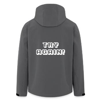 Arcade Try Again knows - Men’s Recycled Softshell Jacket by Stanley/Stella - anthracite - Back - AI Model Male 185 light (185cm)
