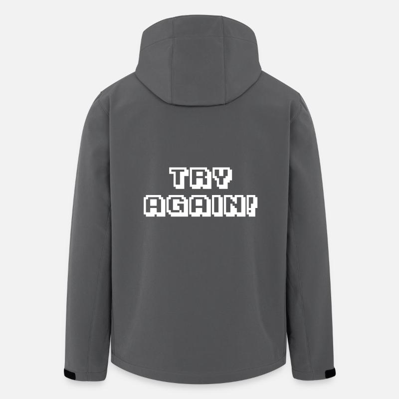 Arcade Try Again blanc - Veste softshell homme en polyester recyclé Stanley/Stella - charbon