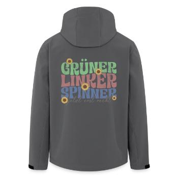 gruener linker spinner - Recycelte Männer Softshell-Jacke von Stanley/Stella - Anthrazit - Hinten - AI Model Male 185 light (185cm)
