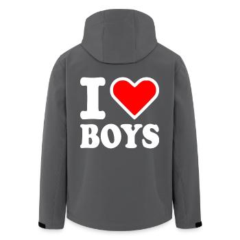 I love boys - Recycelte Männer Softshell-Jacke von Stanley/Stella - Anthrazit - Hinten - AI Model Male 185 light (185cm)