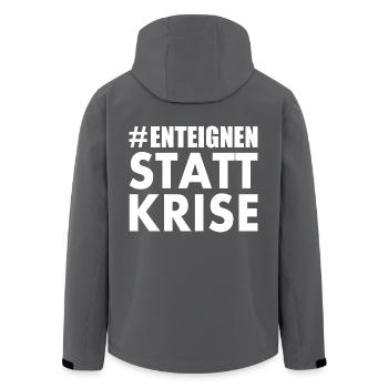 Enteignen statt krise - Recycelte Männer Softshell-Jacke von Stanley/Stella - Anthrazit - Hinten - AI Model Male 185 light (185cm)