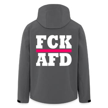 Fck afd - Recycelte Männer Softshell-Jacke von Stanley/Stella - Anthrazit - Hinten - AI Model Male 185 light (185cm)