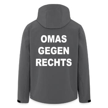 omas gegen rechts - Recycelte Männer Softshell-Jacke von Stanley/Stella - Anthrazit - Hinten - AI Model Male 185 light (185cm)