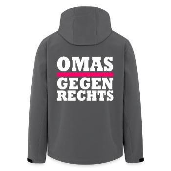 Omas gegen Rechts - Recycelte Männer Softshell-Jacke von Stanley/Stella - Anthrazit - Hinten - AI Model Male 185 light (185cm)