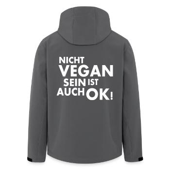 Nicht vegan sein ist auch ok - Recycelte Männer Softshell-Jacke von Stanley/Stella - Anthrazit - Hinten - AI Model Male 185 light (185cm)