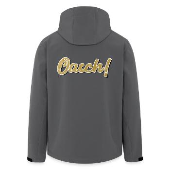 Oasch - Österreich Dialekt Mundart Sprache Arsch - Recycelte Männer Softshell-Jacke von Stanley/Stella - Anthrazit - Hinten - AI Model Male 185 light (185cm)