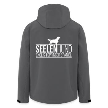 English Springer Spaniel Seelenhund Hunde Wilsigns - Recycelte Männer Softshell-Jacke von Stanley/Stella - Anthrazit - Hinten - AI Model Male 185 light (185cm)