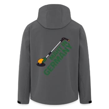 Rasentrimmer Rasen mähen - Mäht in Germany - Recycelte Männer Softshell-Jacke von Stanley/Stella - Anthrazit - Hinten - AI Model Male 185 light (185cm)