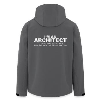 Architect Never Wrong Save Time Funny - Recycelte Männer Softshell-Jacke von Stanley/Stella - Anthrazit - Hinten - AI Model Male 185 light (185cm)