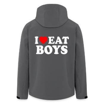 I love eat boys - Recycelte Männer Softshell-Jacke von Stanley/Stella - Anthrazit - Hinten - AI Model Male 185 light (185cm)