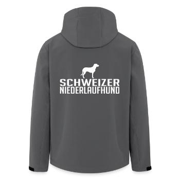 Schweizer Niederlaufhund Hunderasse Hund Hunde - Recycelte Männer Softshell-Jacke von Stanley/Stella - Anthrazit - Hinten - AI Model Male 185 light (185cm)
