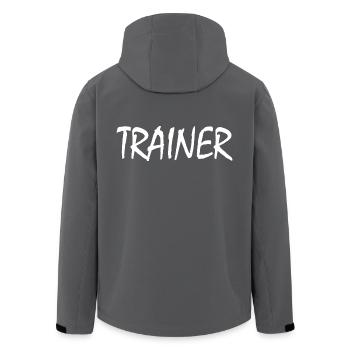 Trainer - Recycelte Männer Softshell-Jacke von Stanley/Stella - Anthrazit - Hinten - AI Model Male 185 light (185cm)