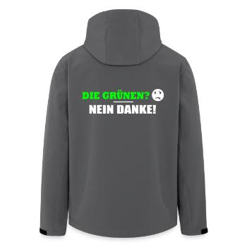 DIE GRÜNEN NEIN DANKE - Recycelte Männer Softshell-Jacke von Stanley/Stella - Anthrazit - Hinten - AI Model Male 185 light (185cm)