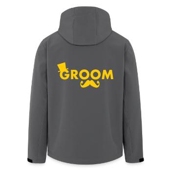 Groom - Recycelte Männer Softshell-Jacke von Stanley/Stella - Anthrazit - Hinten - AI Model Male 185 light (185cm)