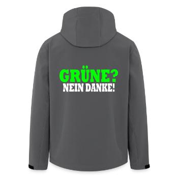 grüne nein danke - Recycelte Männer Softshell-Jacke von Stanley/Stella - Anthrazit - Hinten - AI Model Male 185 light (185cm)