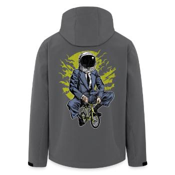 ZUM MOND FAHREN - Astronauten Radfahrer Geschenk - Recycelte Männer Softshell-Jacke von Stanley/Stella - Anthrazit - Hinten - AI Model Male 185 light (185cm)