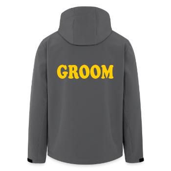 Groom - Recycelte Männer Softshell-Jacke von Stanley/Stella - Anthrazit - Hinten - AI Model Male 185 light (185cm)
