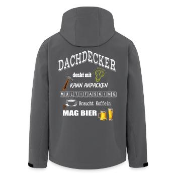 Dachdecker - Recycelte Männer Softshell-Jacke von Stanley/Stella - Anthrazit - Hinten - AI Model Male 185 light (185cm)
