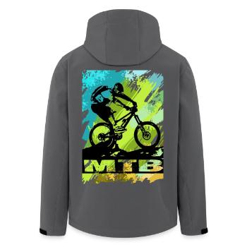 MTB Bike - Recycelte Männer Softshell-Jacke von Stanley/Stella - Anthrazit - Hinten - AI Model Male 185 light (185cm)