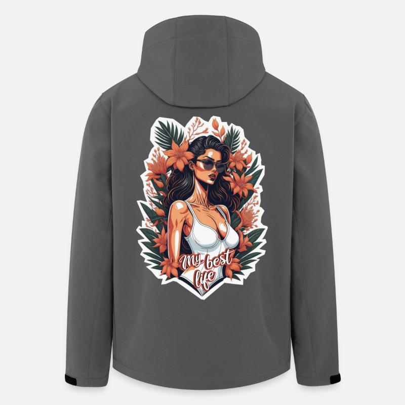 Mein bestes Leben - Recycelte Männer Softshell-Jacke von Stanley/Stella - Anthrazit