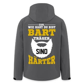 Beard Wearers Are Harder / Beard, Beard Bearer Saying - Men’s Recycled Softshell Jacket by Stanley/Stella - anthracite - Back - AI Model Male 185 light (185cm)