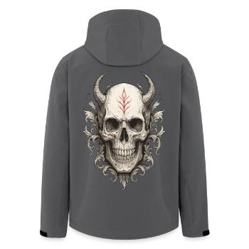 Crimson Rune Horned Skull - Men’s Recycled Softshell Jacket by Stanley/Stella - anthracite - Back - AI Model Male 185 light (185cm)