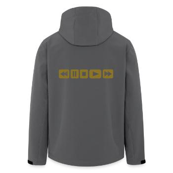Player - Tasten - DJ - Recycelte Männer Softshell-Jacke von Stanley/Stella - Anthrazit - Hinten - AI Model Male 185 light (185cm)