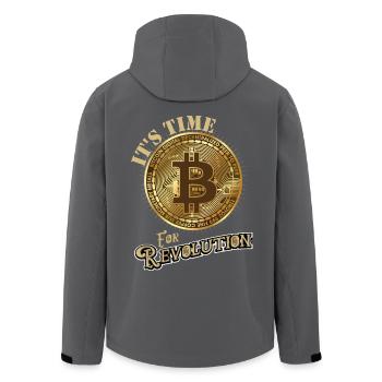 Bitcoin Revolution shirt Krypto - Recycelte Männer Softshell-Jacke von Stanley/Stella - Anthrazit - Hinten - AI Model Male 185 light (185cm)