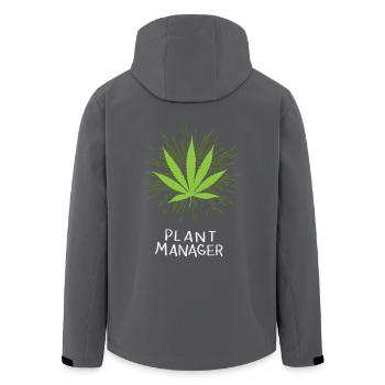Plant Manager Cannabis Marihuana THC CBD Weed Hanf - Recycelte Männer Softshell-Jacke von Stanley/Stella - Anthrazit - Hinten - AI Model Male 185 light (185cm)