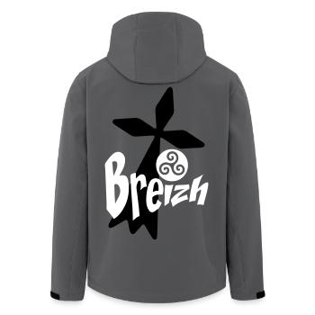 breizh Bretagne logo - Recycelte Männer Softshell-Jacke von Stanley/Stella - Anthrazit - Hinten - AI Model Male 185 light (185cm)
