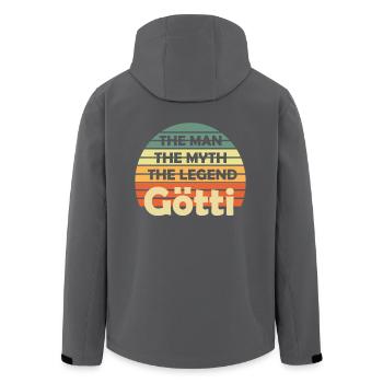 ti Firmgötti Taufgötti Göti Geschenkidee - Recycelte Männer Softshell-Jacke von Stanley/Stella - Anthrazit - Hinten - AI Model Male 185 light (185cm)