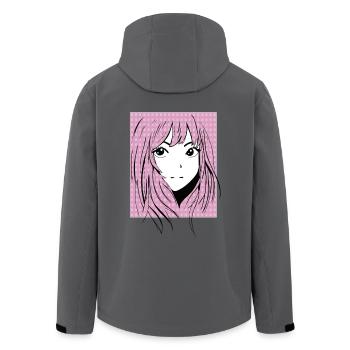 Anime Manga Girl - Recycelte Männer Softshell-Jacke von Stanley/Stella - Anthrazit - Hinten - AI Model Male 185 light (185cm)