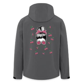 Rockabilly Girl mit Kirschen - Recycelte Männer Softshell-Jacke von Stanley/Stella - Anthrazit - Hinten - AI Model Male 185 light (185cm)