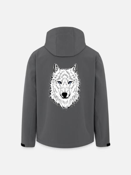 Polarwolf Wolf Blaue Augen - Recycelte Männer Softshell-Jacke von Stanley/Stella - Anthrazit