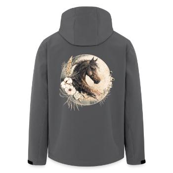 Pferd Boho - Recycelte Männer Softshell-Jacke von Stanley/Stella - Anthrazit - Hinten - AI Model Male 185 light (185cm)