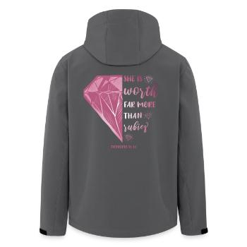 Christlich Religiöses Motiv - Recycelte Männer Softshell-Jacke von Stanley/Stella - Anthrazit - Hinten - AI Model Male 185 light (185cm)
