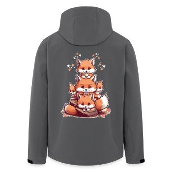 Niedliche Füchse - Recycelte Männer Softshell-Jacke von Stanley/Stella - Anthrazit - Hinten - AI Model Male 185 light (185cm)